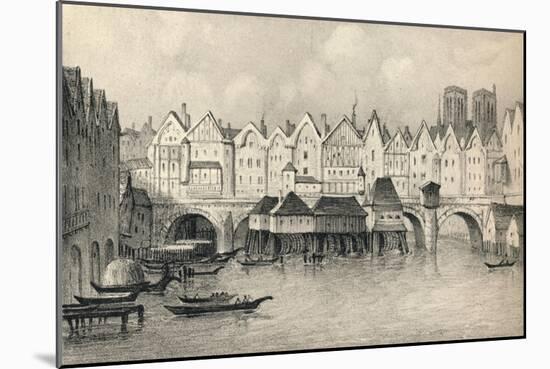 The Pont Notre-Dame in 1560, 1915-Pernot-Mounted Giclee Print