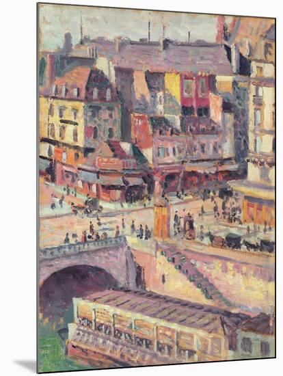 The Pont Saint-Michel and the Quai Des Orfevres, Paris, C.1900-03-Maximilien Luce-Mounted Giclee Print