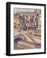 The Pont Saint-Michel and the Quai Des Orfevres, Paris, C.1900-03-Maximilien Luce-Framed Giclee Print