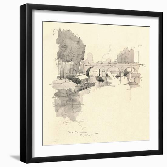 The Pont St Michel, 1915-Eugene Bejot-Framed Giclee Print