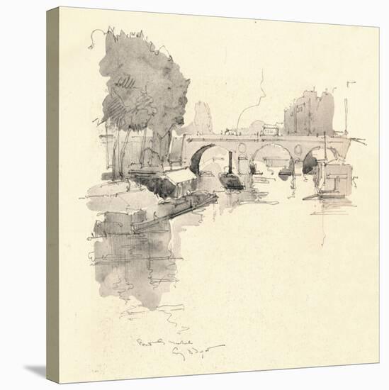 The Pont St Michel, 1915-Eugene Bejot-Stretched Canvas