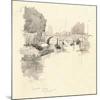 The Pont St Michel, 1915-Eugene Bejot-Mounted Giclee Print