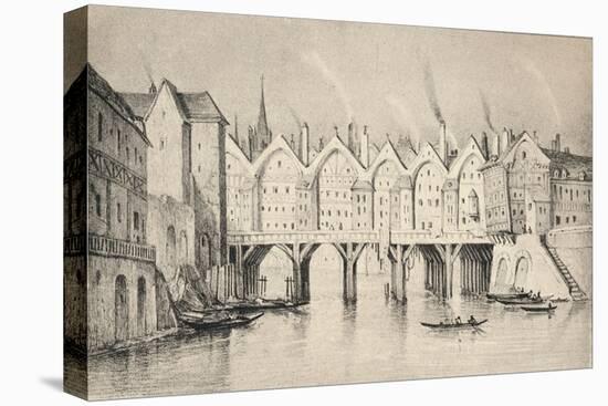 The Pont St Michel in 1550, 1915-null-Stretched Canvas