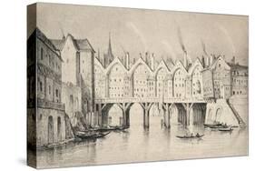 The Pont St Michel in 1550, 1915-null-Stretched Canvas