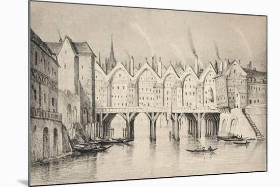 The Pont St Michel in 1550, 1915-null-Mounted Giclee Print