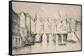 The Pont St Michel in 1550, 1915-null-Framed Stretched Canvas