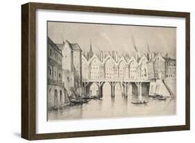 The Pont St Michel in 1550, 1915-null-Framed Giclee Print