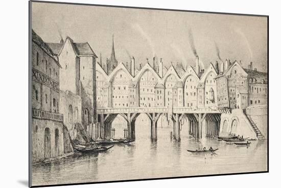 The Pont St Michel in 1550, 1915-null-Mounted Giclee Print