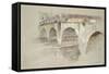 The Ponte Della Pietra-John Ruskin-Framed Stretched Canvas