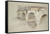 The Ponte Della Pietra-John Ruskin-Framed Stretched Canvas