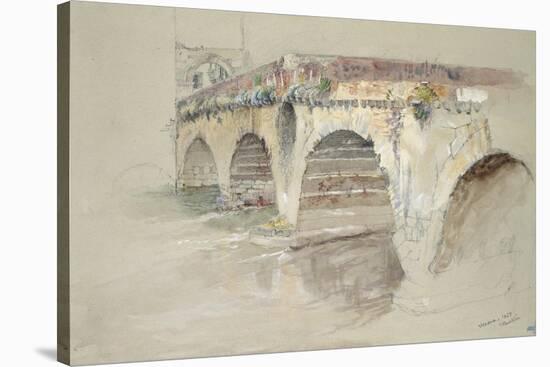 The Ponte Della Pietra-John Ruskin-Stretched Canvas