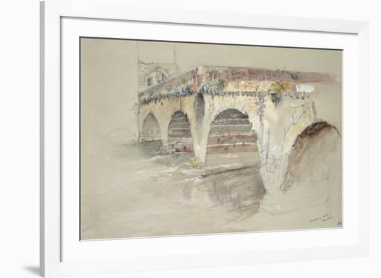 The Ponte Della Pietra-John Ruskin-Framed Giclee Print