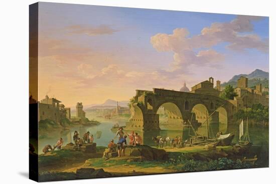 The Ponte Rotto in Rome-Jacob de Heusch-Stretched Canvas