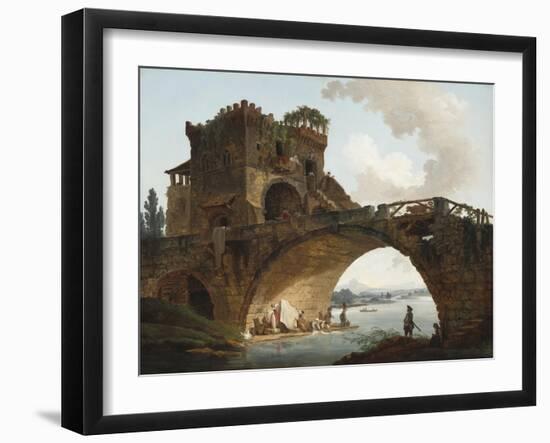 The Ponte Salario, c.1775-Hubert Robert-Framed Giclee Print