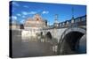 The Ponte San Angelo and Hadrian's Tomb, UNESCO World Heritage Site, Rome, Lazio, Italy, Europe-Ethel Davies-Stretched Canvas