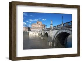 The Ponte San Angelo and Hadrian's Tomb, UNESCO World Heritage Site, Rome, Lazio, Italy, Europe-Ethel Davies-Framed Photographic Print