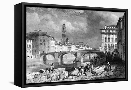 The Ponte Santa Trinita, Florence, Italy, 19th Century-J Redaway-Framed Stretched Canvas