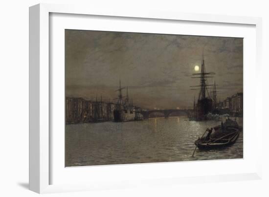 The Pool and London Bridge at Night, 1884-John Atkinson Grimshaw-Framed Giclee Print