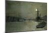 The Pool and London Bridge at Night-John Atkinson Grimshaw-Mounted Giclee Print