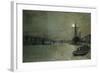The Pool and London Bridge at Night-John Atkinson Grimshaw-Framed Giclee Print