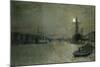 The Pool and London Bridge at Night-John Atkinson Grimshaw-Mounted Giclee Print