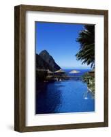 The Pool at the Ladera Resort Overlooking the Pitons, St. Lucia, Windward Islands-Yadid Levy-Framed Photographic Print