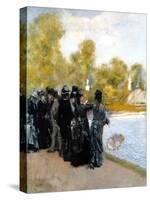 The Pool in the Jardin Du Luxembourg-Giuseppe De Nittis-Stretched Canvas