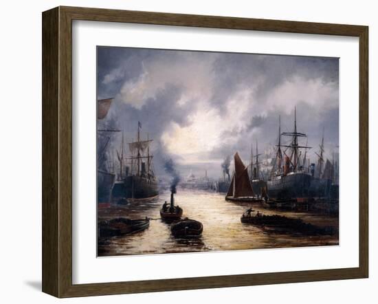 The Pool of London, 1892-WJ Baker-Framed Giclee Print