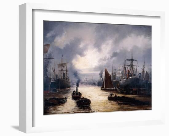 The Pool of London, 1892-WJ Baker-Framed Giclee Print