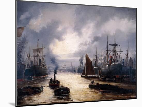 The Pool of London, 1892-WJ Baker-Mounted Giclee Print