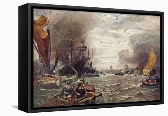 The Pool of London - from painting by Vicat Cole-George Vicat Cole-Framed Stretched Canvas
