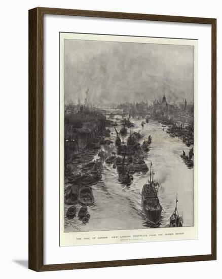 The Pool of London, View Looking Westward from the Tower Bridge-William Lionel Wyllie-Framed Giclee Print