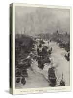 The Pool of London, View Looking Westward from the Tower Bridge-William Lionel Wyllie-Stretched Canvas