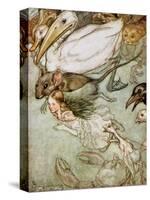 The Pool of Tears, from 'Alice's Adventures in Wonderland' by Lewis Carroll (1832-98) 1907-Arthur Rackham-Stretched Canvas