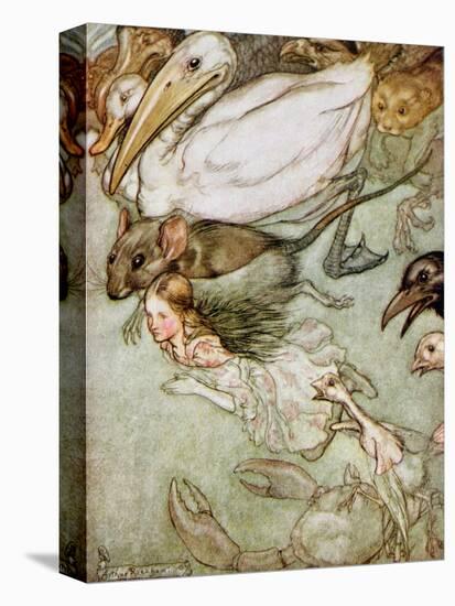 The Pool of Tears, from 'Alice's Adventures in Wonderland' by Lewis Carroll (1832-98) 1907-Arthur Rackham-Stretched Canvas