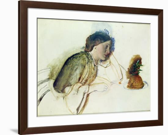 The Poor Actress's Christmas Dinner, 19th Century-Robert Braithwaite Martineau-Framed Giclee Print