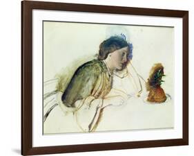 The Poor Actress's Christmas Dinner, 19th Century-Robert Braithwaite Martineau-Framed Giclee Print