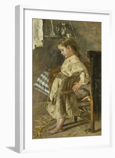 The Poor Child-Antonio Mancini-Framed Art Print