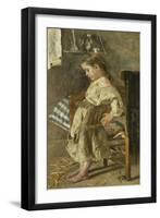 The Poor Child-Antonio Mancini-Framed Art Print