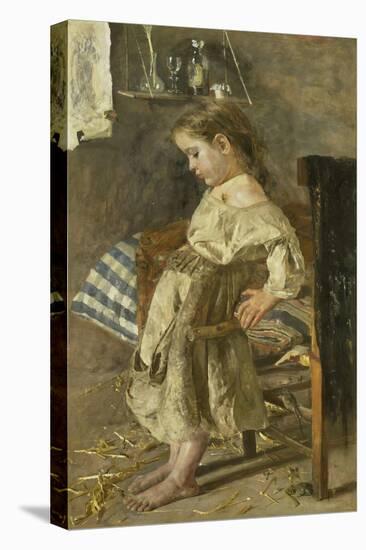 The Poor Child-Antonio Mancini-Stretched Canvas