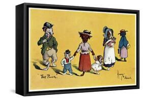 The Poor -- Dogs in Shabby Clothes-Harry B Neilson-Framed Stretched Canvas