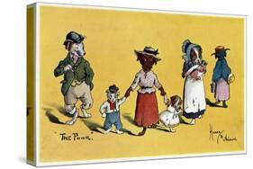 The Poor -- Dogs in Shabby Clothes-Harry B Neilson-Stretched Canvas