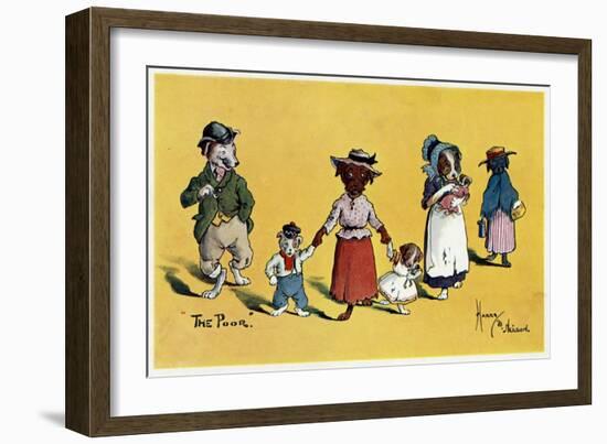 The Poor -- Dogs in Shabby Clothes-Harry B Neilson-Framed Art Print