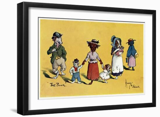 The Poor -- Dogs in Shabby Clothes-Harry B Neilson-Framed Art Print