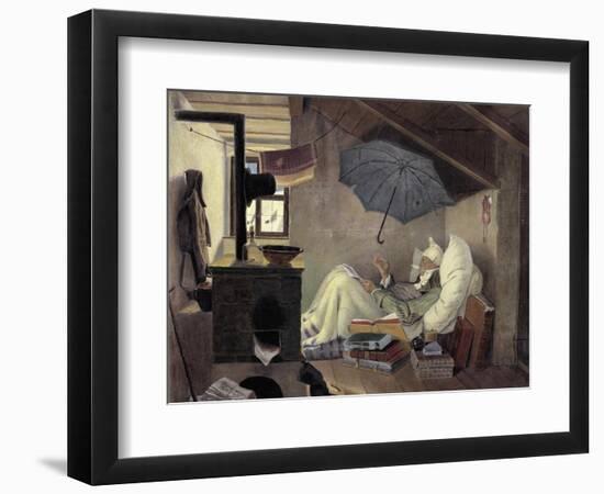 The Poor Poet, 1839-Carl Spitzweg-Framed Giclee Print