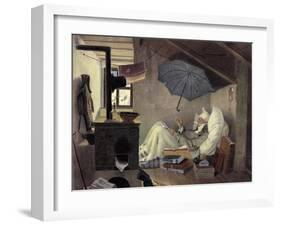 The Poor Poet, 1839-Carl Spitzweg-Framed Giclee Print