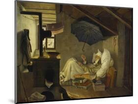 The Poor Poet, 1839-Carl Spitzweg-Mounted Giclee Print