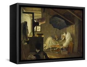 The Poor Poet, 1839-Carl Spitzweg-Framed Stretched Canvas
