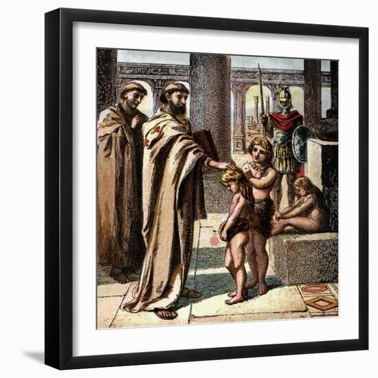 The Pope and the Saxon Children, C1850-null-Framed Giclee Print