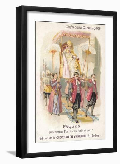 The Pope Being Carried to Make His Traditional Easter Blessing-null-Framed Giclee Print